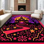 Spooky Castle Bats Night Sky Path Rug