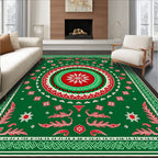 Green Red White Classic Mandala Rug
