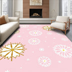 Whimsical Pink Snowflake Scatter Rug