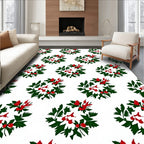 Green Red Berry Wreath Repeating Rug