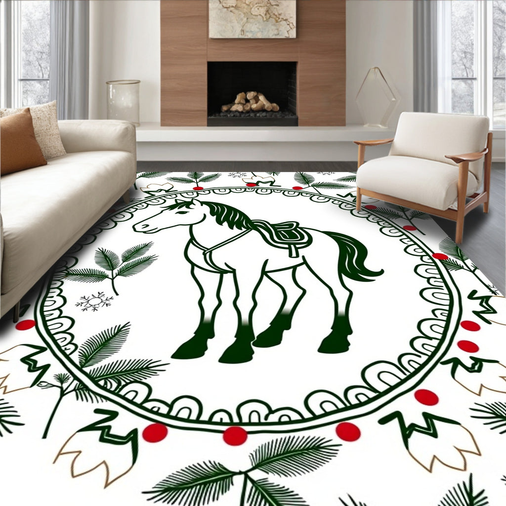 Equestrian Laurel Berry Snowflake Embrace Rug