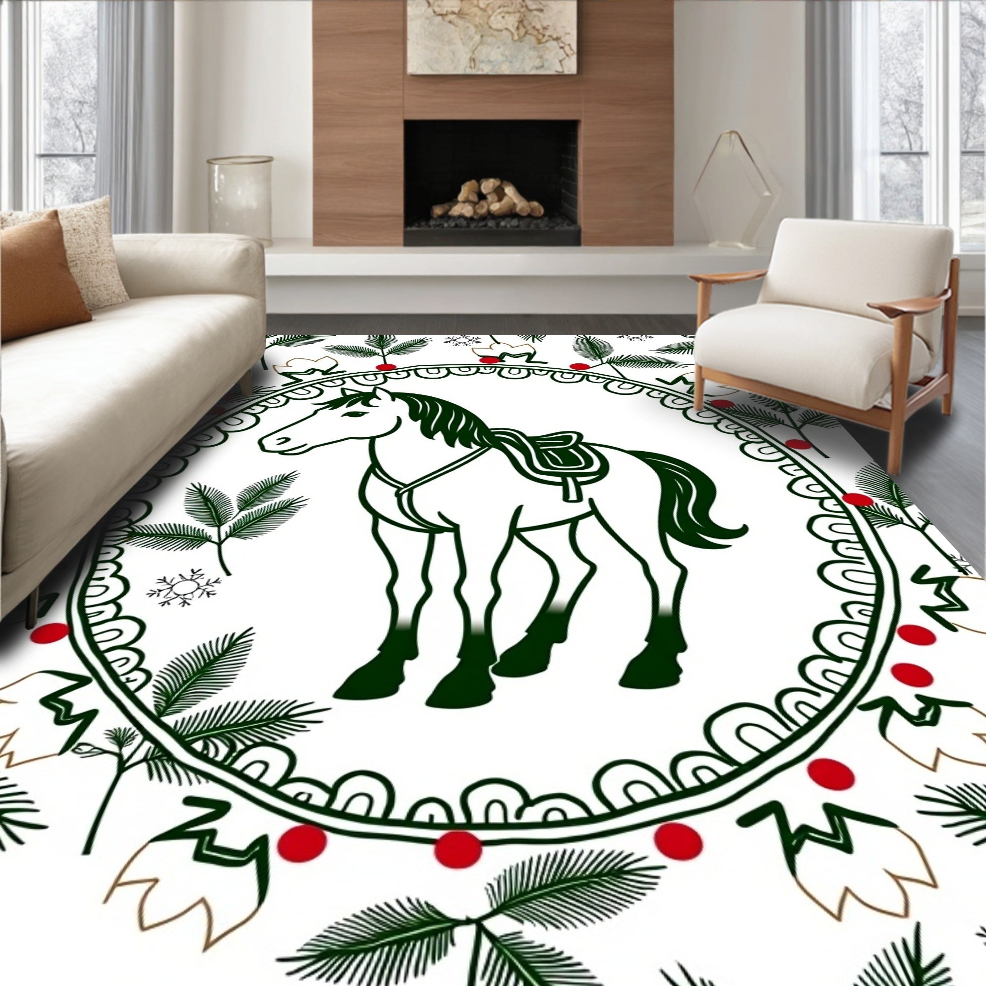 Equestrian Laurel Berry Snowflake Embrace Rug