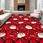 Christmas Red Santa Claus Trees Rug