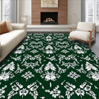Deep Forest White Symmetry Ornament Rug