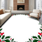 Crimson Holly Berry Garland Border Rug