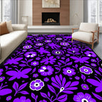 Vibrant Purple Butterfly Floral Blend Rug