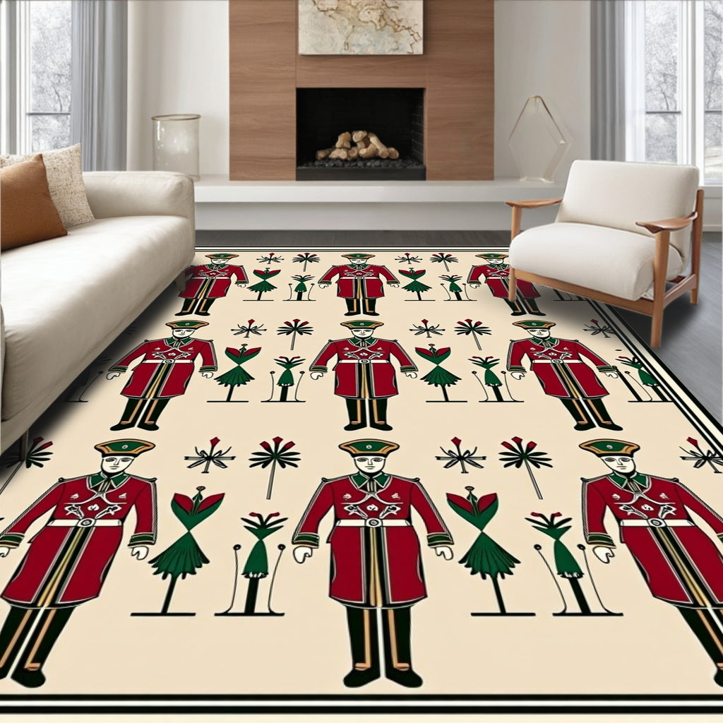 Crimson Soldier Repeating Motif Rug