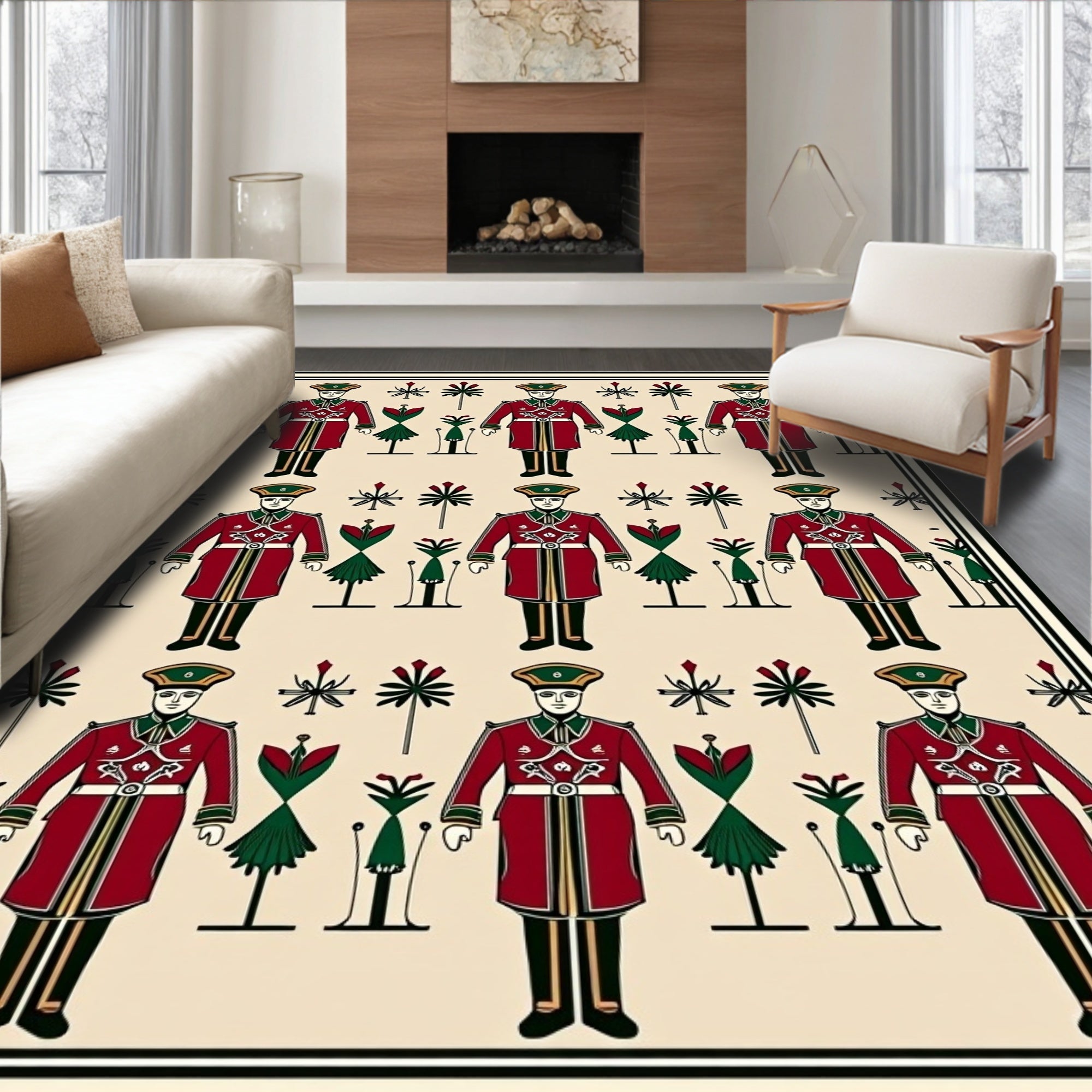 Crimson Soldier Repeating Motif Rug