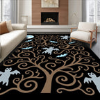 Spooky Ghost Bats Moon Tree Nocturnal Rug