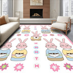 Whimsical Bunny Gnome Character Collection Rug