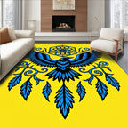 Blue Raven Hexagon Floral Yellow Rug