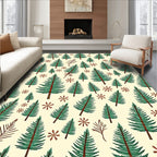 Festive Evergreen Forest Scatter Rug