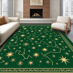 Deep Green Celestial Star Map Rug