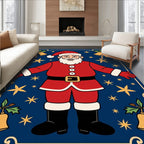 Festive Santa Claus Christmas Stars Rug