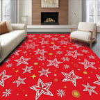 Whimsical Red Starburst Collection Rug