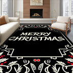 Black Holly Berry Vintage Border Rug