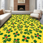 Bright Yellow Holly Berry BranchesRug Rug