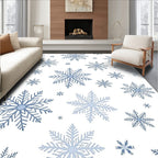 Light Blue Snowflake Scatter Rug