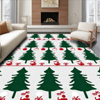 Green Tree Red Bauble Holiday Collection Rug
