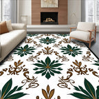 Emerald Forest Scrollwork Damask Rug