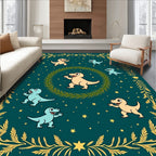 Whimsical Dinosaur Stars Nature Rug