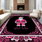 Hot Pink Santa Ornamented Border Rug