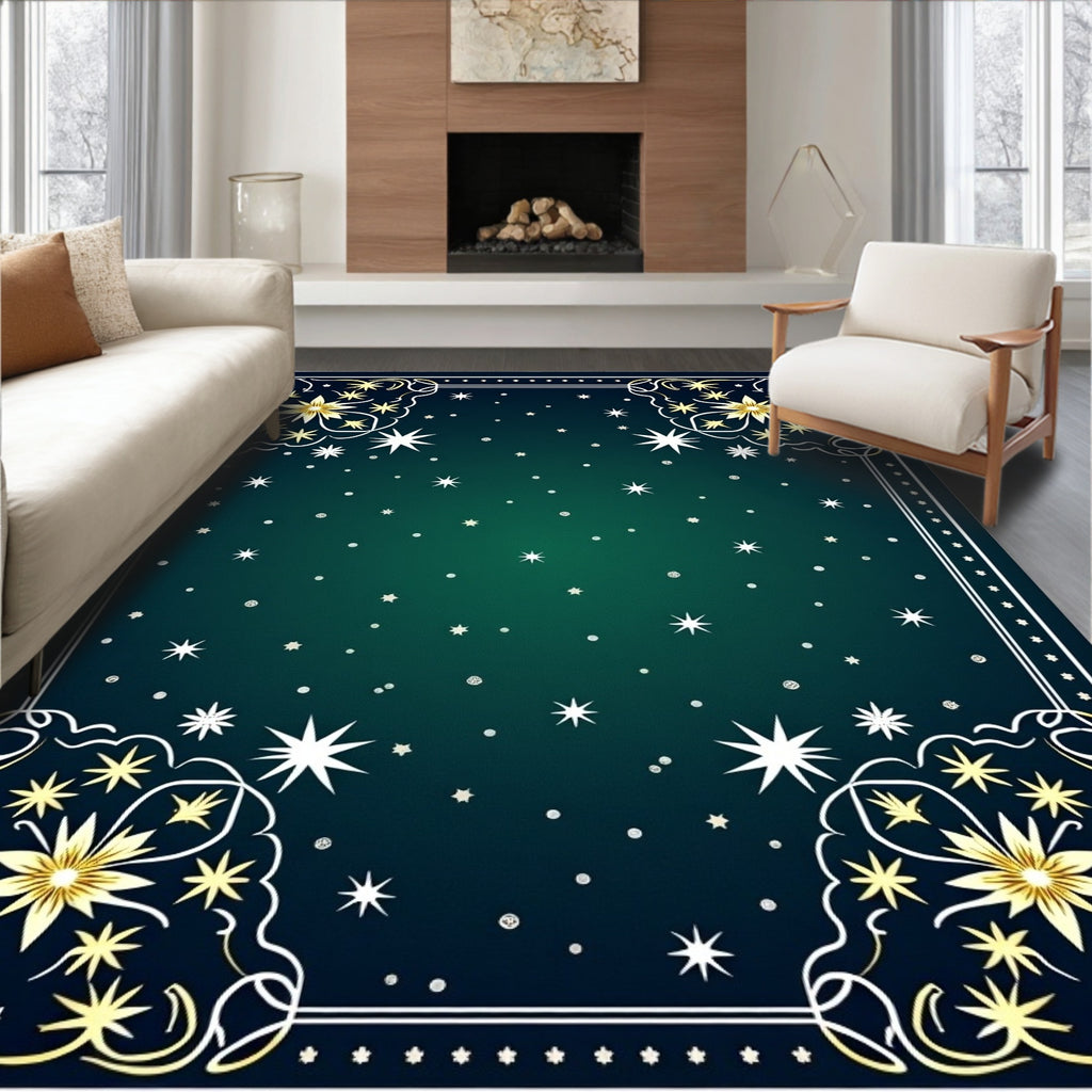Golden Starry Night Gradient Rug