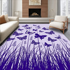 Deep Purple Butterfly Garden Field Rug