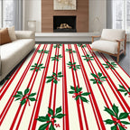 Red Green Holly Stripe Accent Rug