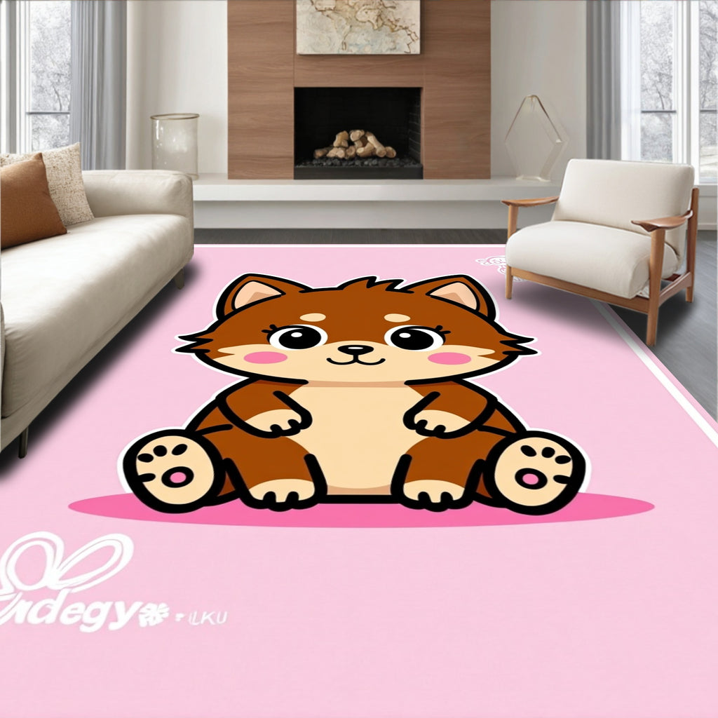 Cute Brown Shiba Inu Puppy Portrait Rug