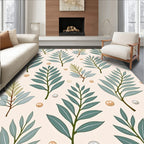 Sage Green Leaf And Pearl Garland Rug