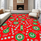 Red Green Candy Swirl Holiday Rug
