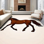 Majestic Brown Horse Galloping Gracefully Rug