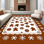 Chocolate Gingerbread Snowflakes Cookies Rug