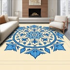 Charming Blue Floral Medallion Rug