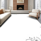 Artistic Floral Vines Border Rug