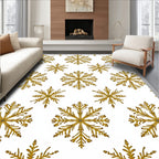Golden Glitter Snowflake Medley Rug