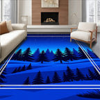 Midnight Forest Starry Night Scene Rug