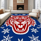 Bold Red Tiger Snowflakes Rug