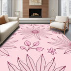 Dainty Pink Floral Branch Arrangement Rug