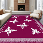 Plum With White Butterfly Field Rug