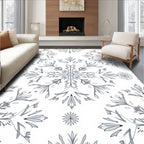 Gray Floral Medallion Tile Rug