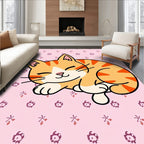 Sleeping Ginger Tabby Whimsical Kitty Rug