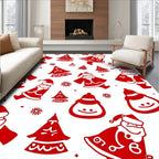 Jolly red christmas santas and trees Rug