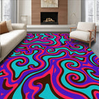 Psychedelic Swirls Magenta Turquoise Rug