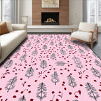 Pink Feather and Berry Scatter Rug