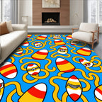 Spooky Candy Corn Skeleton Swirl Rug