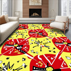 Vibrant Yellow Red Abstract Explosion Rug