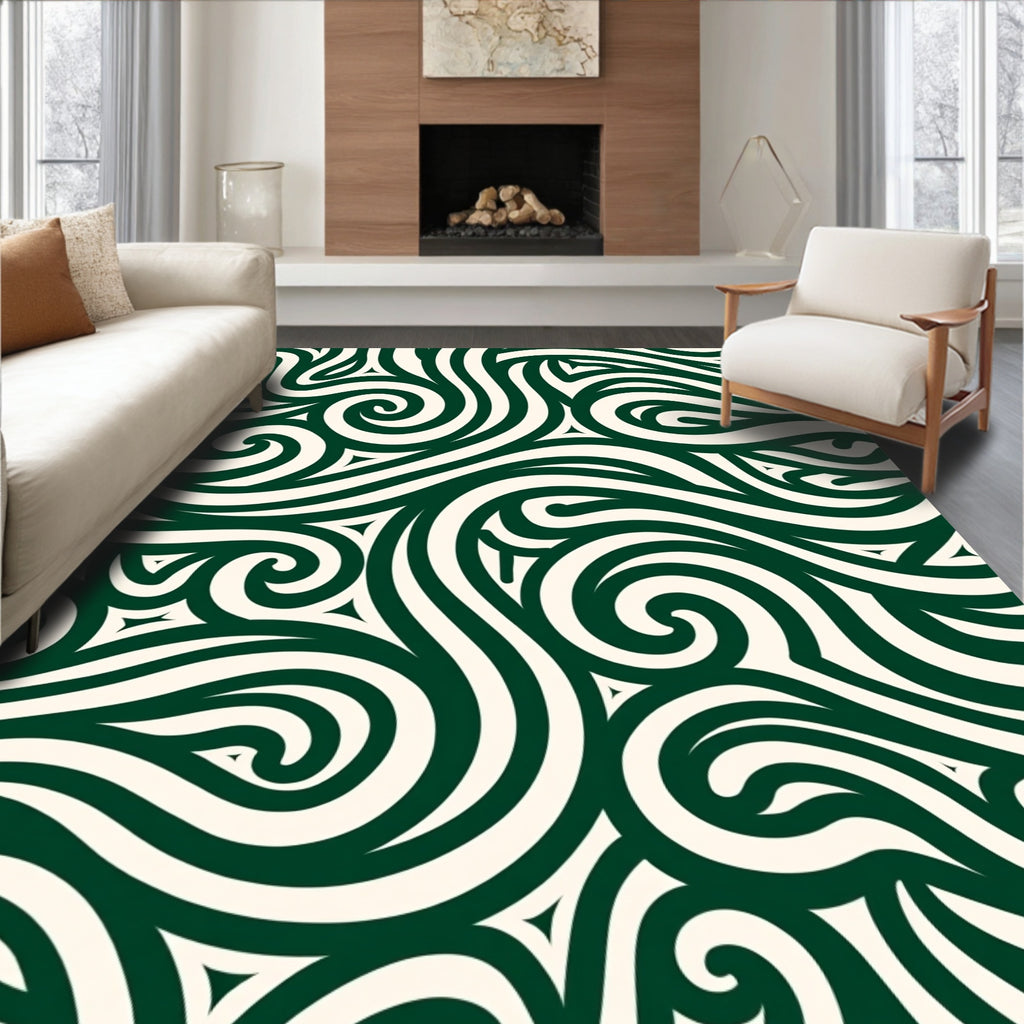 Dark Green Swirling Celtic Knot Rug