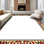 Crimson Amber Floral Border Rug